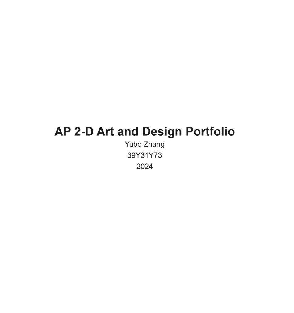AP 2D Art and Design Portfolio